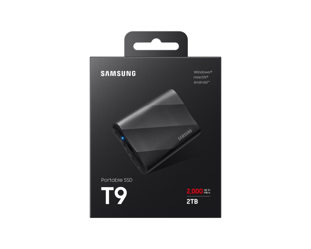2TB SAMSUNG 2000/1950MB/s USB 3.2 GEN 2X2 TAŞINABİLİR T9 MU-PG2T0B/WW