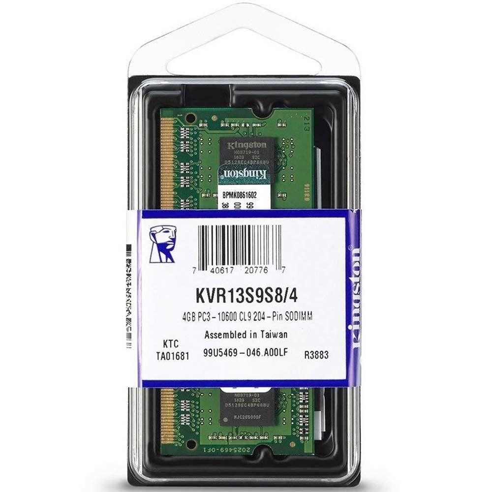 4GB DDR3 1333MHz KINGSTON SODIMM KVR13S9S8/4 Notebook Ram