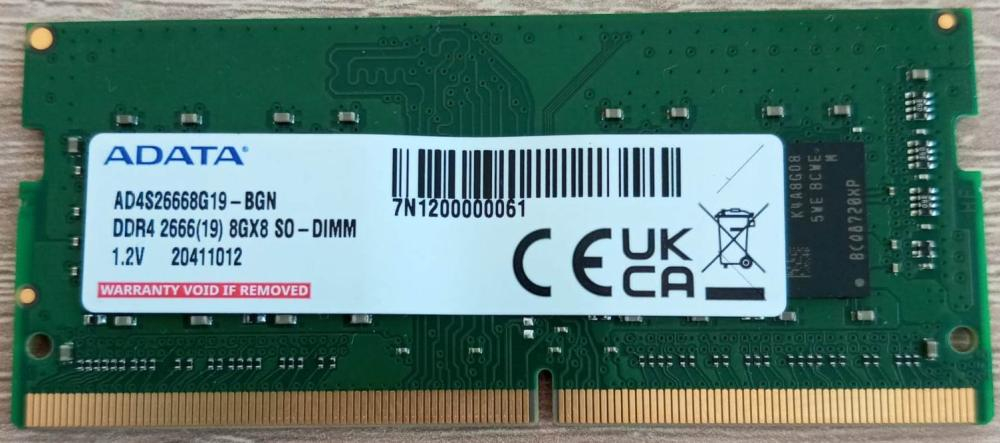 ADATA 8GB PC4-21300 DDR4-2666MHz 260-Pin SO-DIMM Notebook Ram