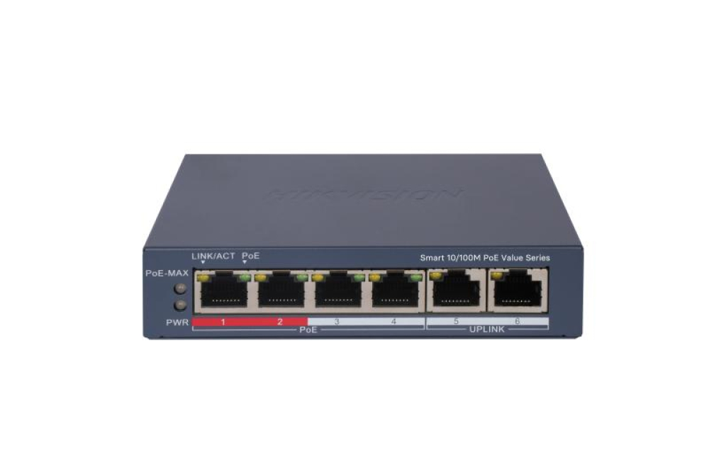 HIKVISION DS-3E1106P-EI/M 4XFE+2XFE 45W POE SWITCH