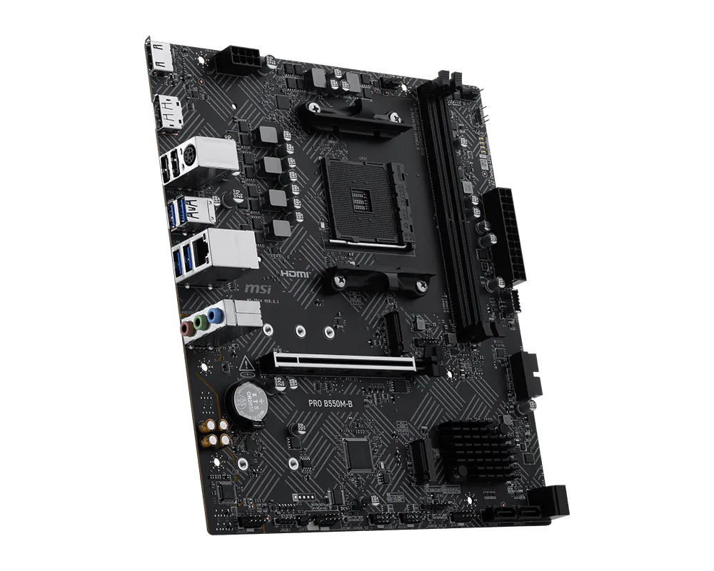 MSI PRO B550M-B AM4 DDR4 4600(OC) HDMI DP 2x M.2 USB 5Gbps mATX