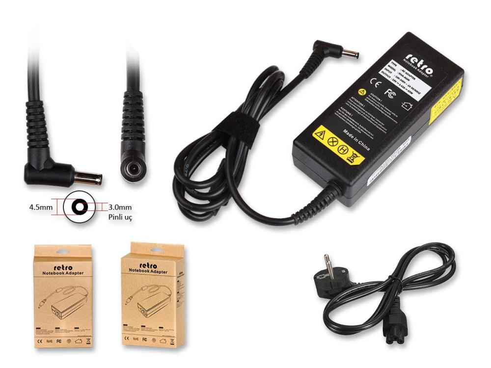 RETRO Asus 19V 3.42A 65W Pinli Uç Notebook Adaptör RNA-AS06