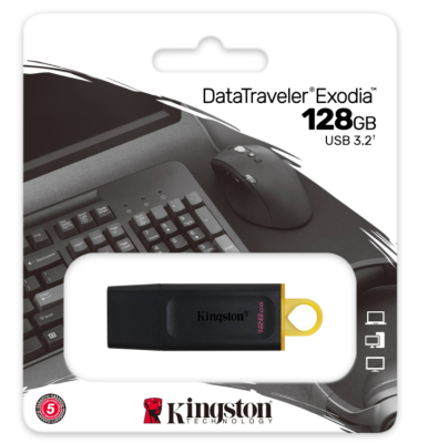 128GB USB3.2 Gen1 DTX/128GB Exodia KINGSTON - Usb Bellekler