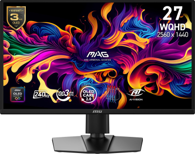 26.5 MSI MAG 272QP QD-OLED X24 WQHD 0.03MS 240HZ FREESYNC PREMIUM PIVOT GAMING - Monitörler