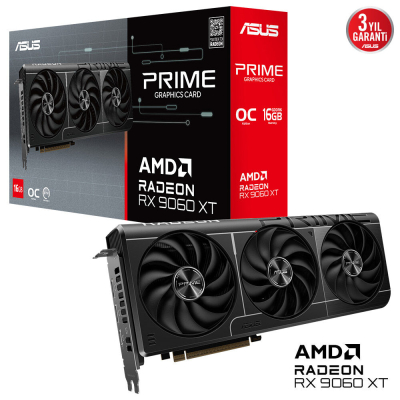 ASUS PRIME-RX9060XT-O16G AMD RADEON 128BIT 16G VGA - Ekran Kartları