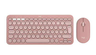 LOGITECH PEBBLE 2 SESSİZ KABLOSUZ TÜRKÇE Q KLAVYE VE MOUSE PEMBE 920-012247 - Klavye Mouse Set