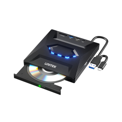 UNITEK HARİCİ DVD-RW USB TYPE-C/A 5in1 DOCK (T1037A) - Optik Sürücüler