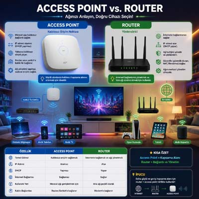 Access Point ve Router Arasındaki Fark Nedir ve Ne İşe Yarar?