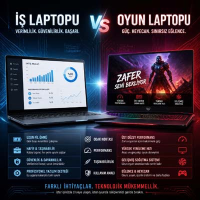 İş Amaçlı Laptop mu Oyuncu Laptopu mu? Doğru Seçim Rehberi